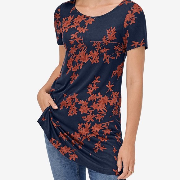 Catherines Navy and Red Tunic - Picture 1 of 1